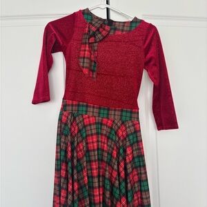 Red and Plaid Dress with Bow